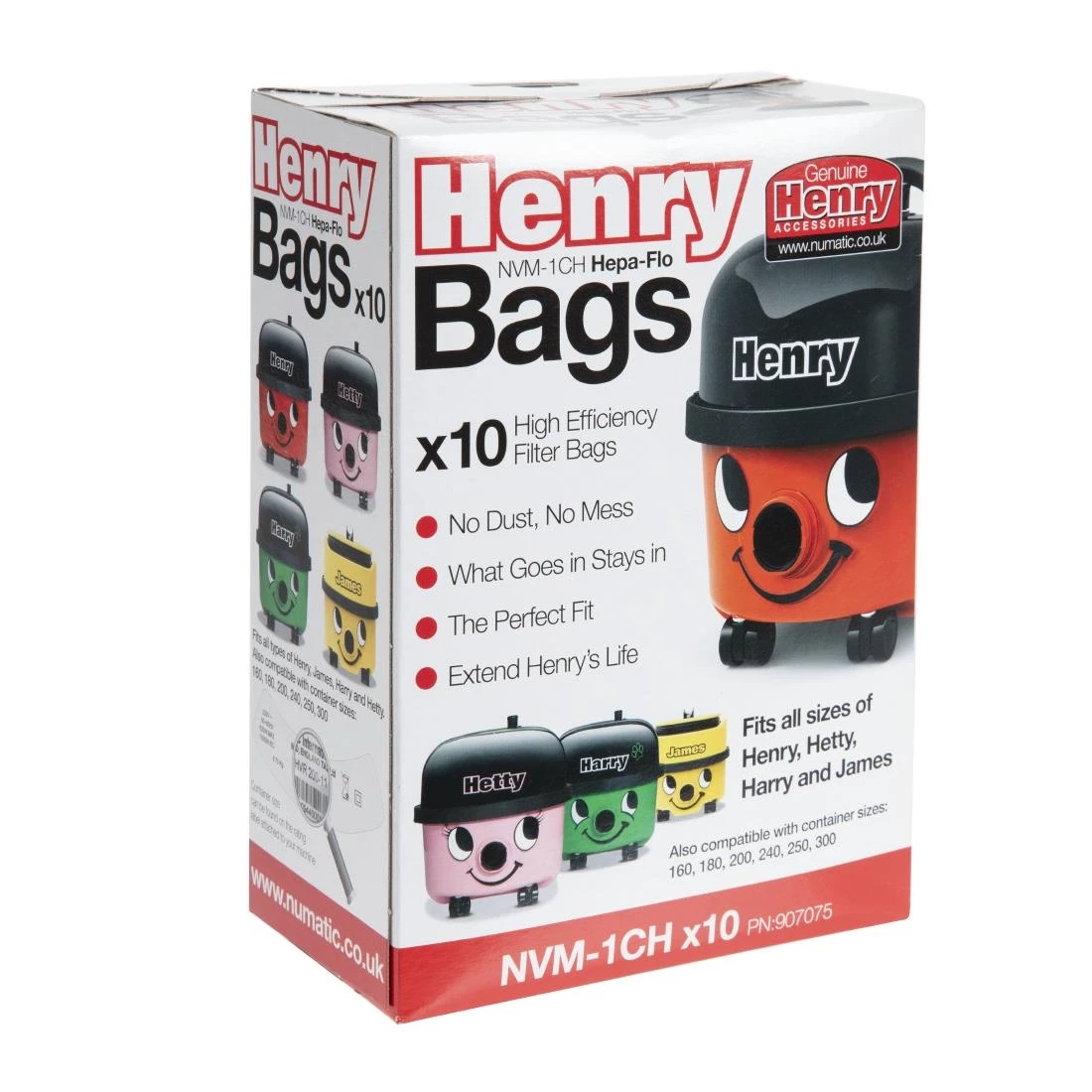 Numatic Henry Replacement Dust Bags (Pack Of 10)