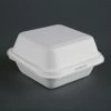 Fiesta Compostable Bagasse Burger Boxes With Bottom Ridges 153mm (Pack Of 500)