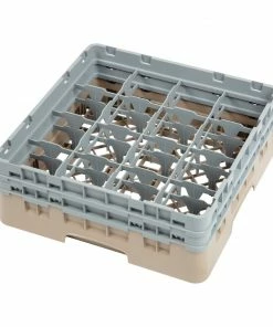 Cambro Camrack Beige 16 Compartments Max Glass Height 133mm