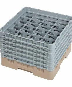 Cambro Camrack Beige 16 Compartments Max Glass Height 298mm