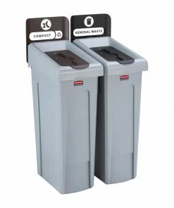 Rubbermaid Slim Jim Two Stream Recycling Station 87Ltr