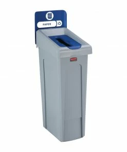 Rubbermaid Slim Jim Paper Recycling Station Blue 87Ltr