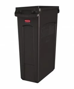 Rubbermaid Slim Jim Container With Venting Channels Brown 87Ltr