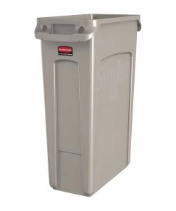 Rubbermaid Slim Jim Container With Venting Channels Beige 87Ltr