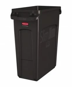 Rubbermaid Slim Jim Container With Venting Channels Brown 60Ltr