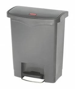 Rubbermaid Slim Jim Step On Front Step Pedal Bin Grey 30Ltr