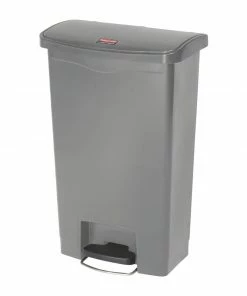 Rubbermaid Slim Jim Step On Front Step Pedal Bin Grey 50Ltr