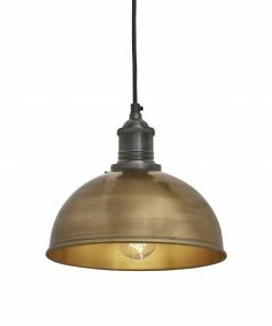 Industville Brooklyn Dome Pendant Light Brass 200mm