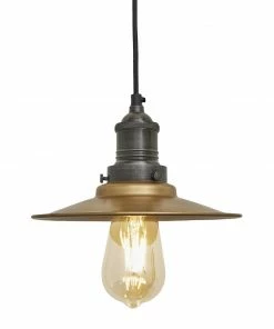 Industville Brooklyn Flat Pendant Brass 205mm