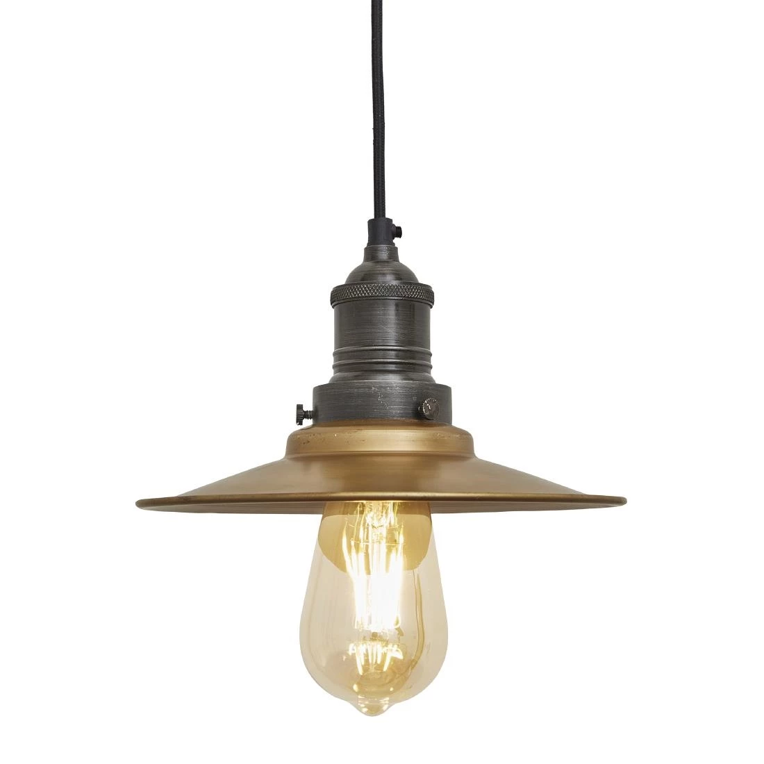 Industville Brooklyn Flat Pendant Brass 205mm