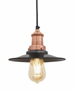 Industville Brooklyn Flat Pendant Pewter 205mm