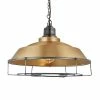 Industville Brooklyn Step Cage Pendant Brass 410mm