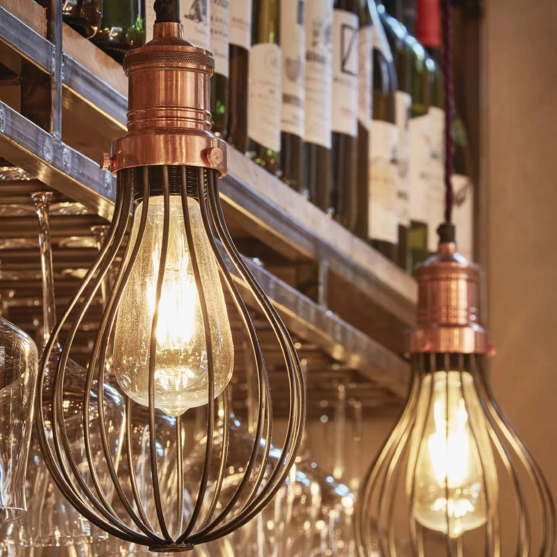 Industville Brooklyn Balloon Cage Pendant Pewter 155mm - Image 3