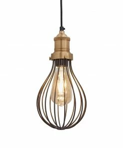 Industville Brooklyn Balloon Cage Pendant Pewter 155mm