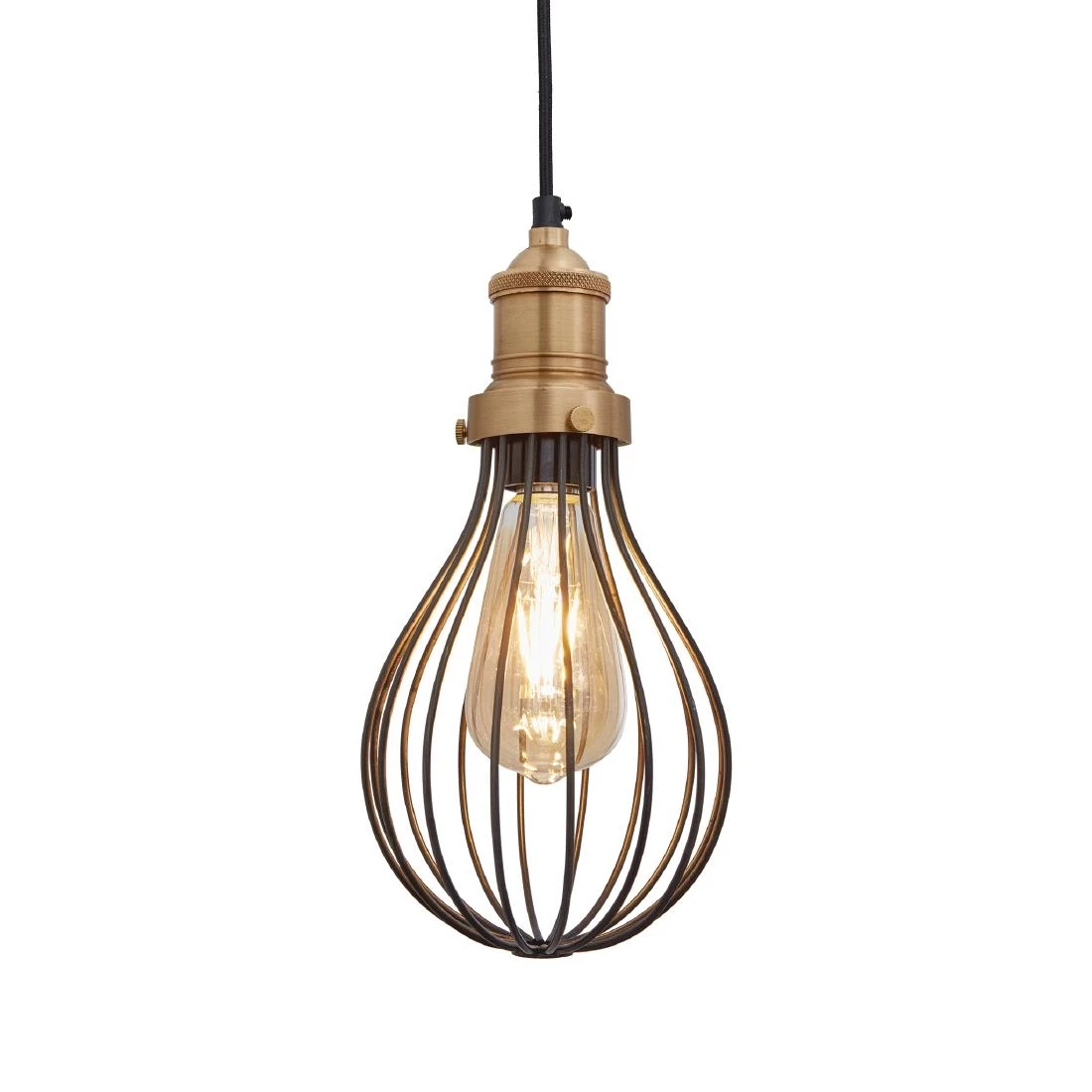 Industville Brooklyn Balloon Cage Pendant Pewter 155mm