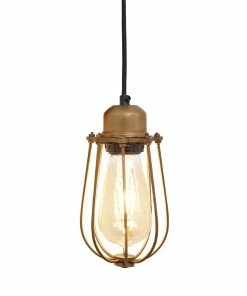 Industville Orlando Wire Cage Pendant Brass 100mm