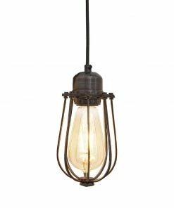 Industville Orlando Wire Cage Pendant Pewter 100mm