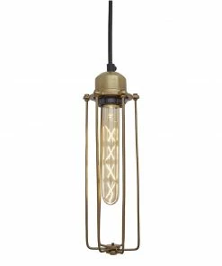 Industville Orlando Cylinder Pendant Brass 80mm