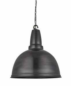 Industville Retro Large Pendant Pewter 330mm