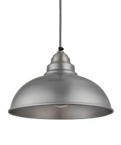 Industville Old Factory Pendant Light Pewter 305mm