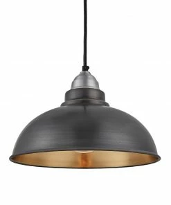 Industville Old Factory Pendant Pewter And Brass 305mm