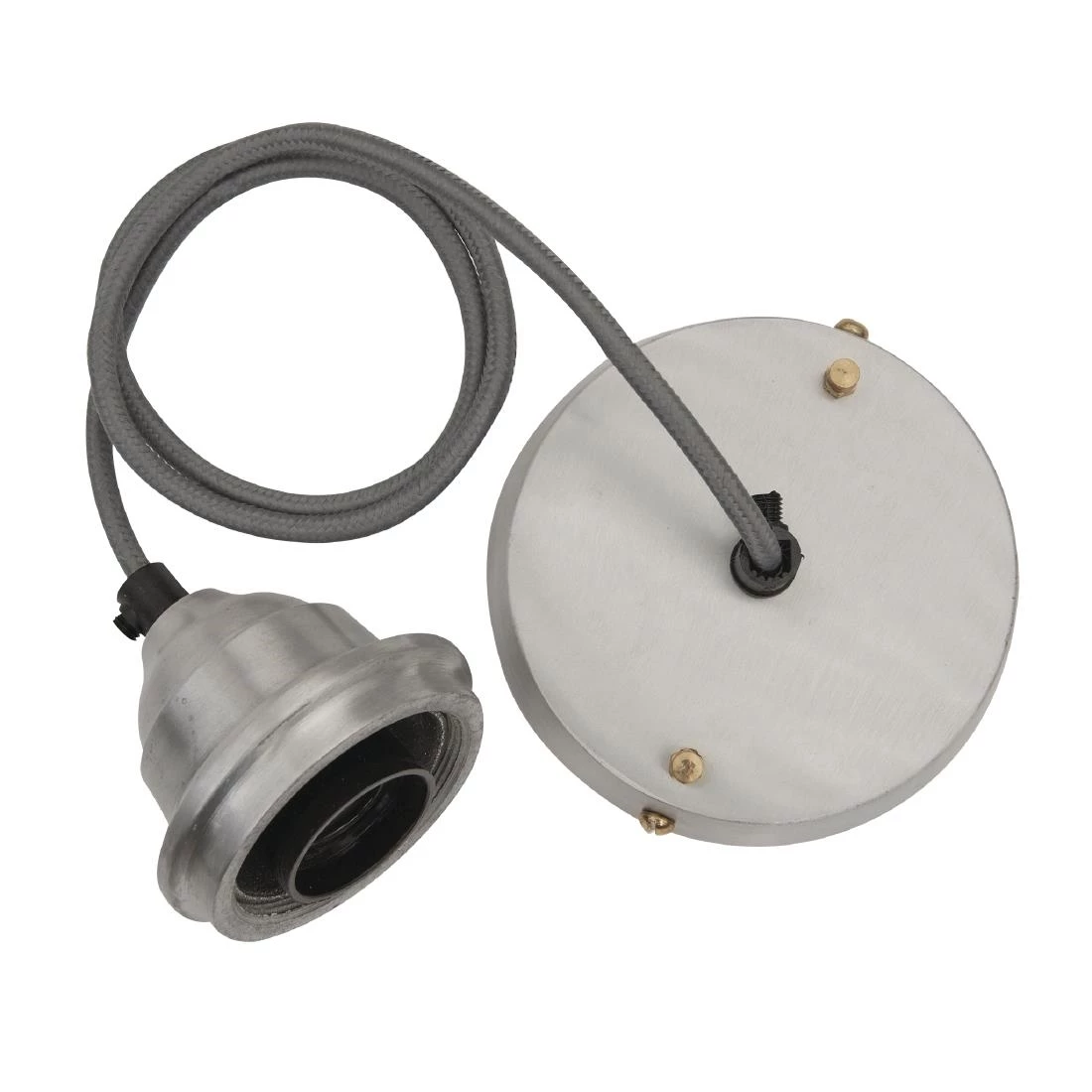 Industville Old Factory Slotted Pendant Pewter 380mm - Image 2