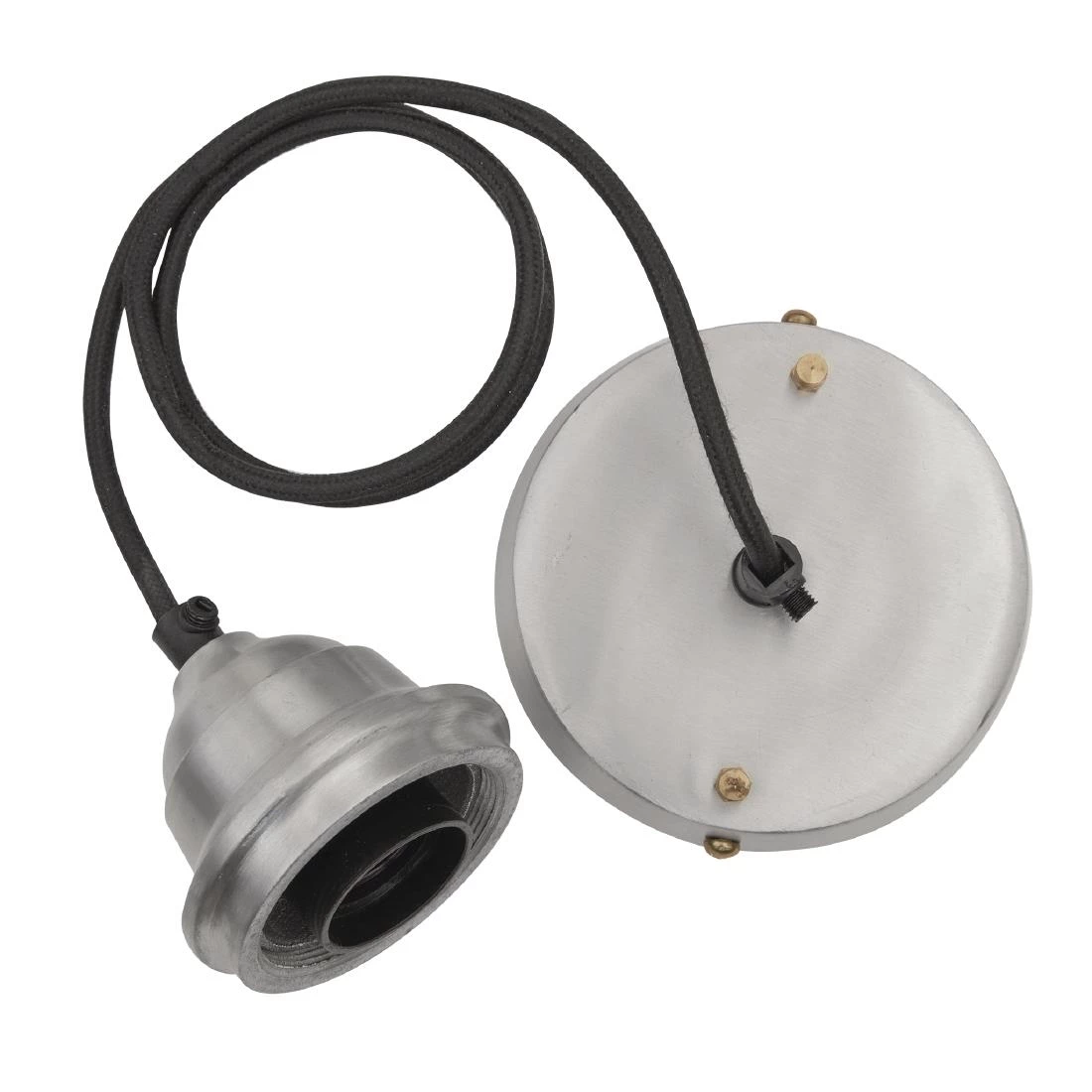 Industville Old Factory Slotted Pendant Pewter And Copper 380mm - Image 2