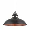 Industville Old Factory Slotted Pendant Pewter And Copper 380mm
