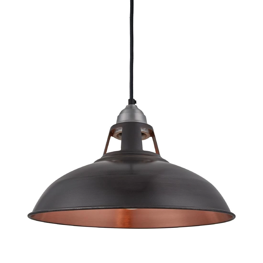 Industville Old Factory Slotted Pendant Pewter And Copper 380mm