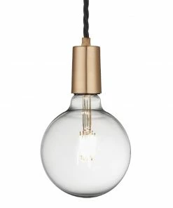 Industville Sleek Edison 1 Wire Pendant Brass