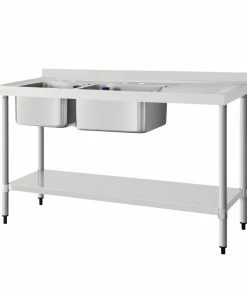 Vogue Double Sink Right Hand Drainer