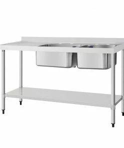 Vogue Double Sink Left Hand Drainer