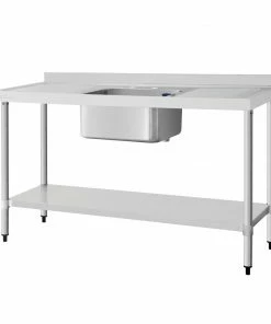 Vogue Single Sink With Double Drainer 1500mm