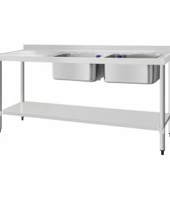 Vogue Double Sink Left Hand Drainer 1800mm