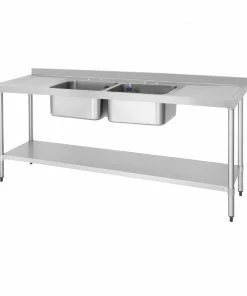 Vogue Double Sink With Double Drainer 2100mm