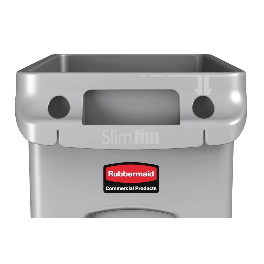 Rubbermaid Slim Jim Container With Venting Channels Grey 60Ltr - Image 7