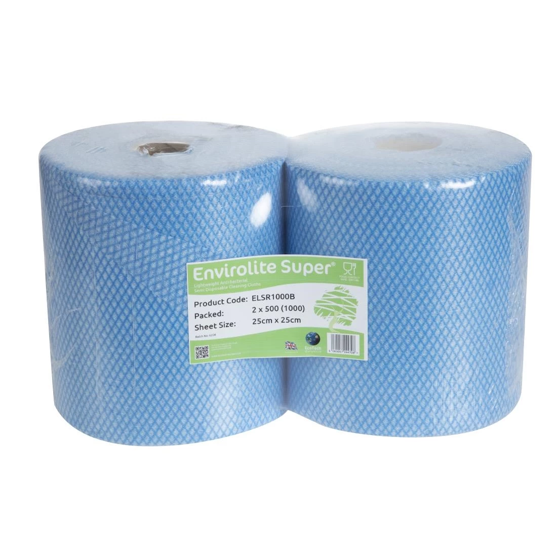 EcoTech Envirolite Super Antibacterial Cleaning Cloths Blue (Roll Of 2 X 500) - Image 5