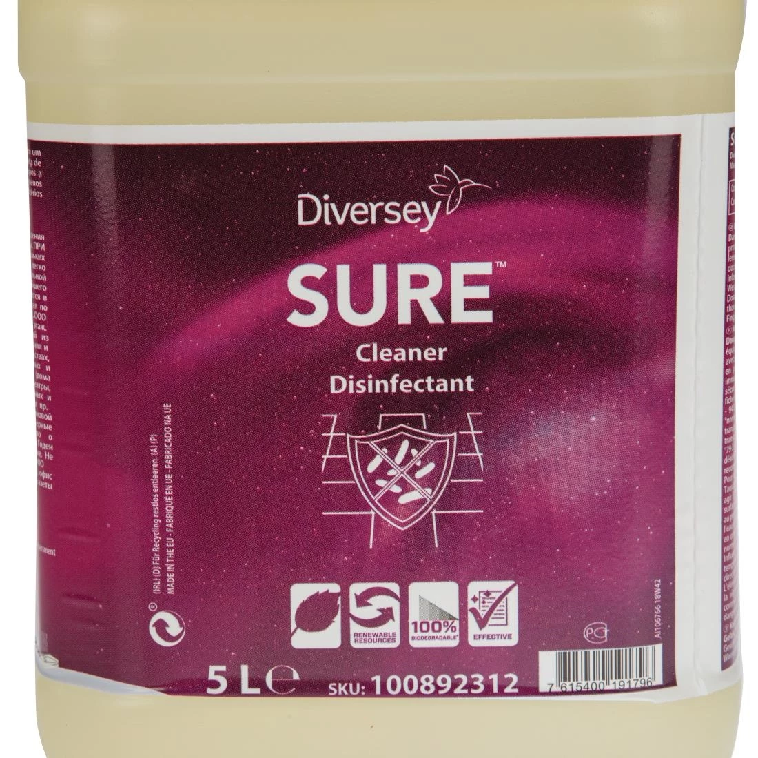 Diversey SURE Cleaner And Disinfectant Concentrate 5Ltr - Image 2