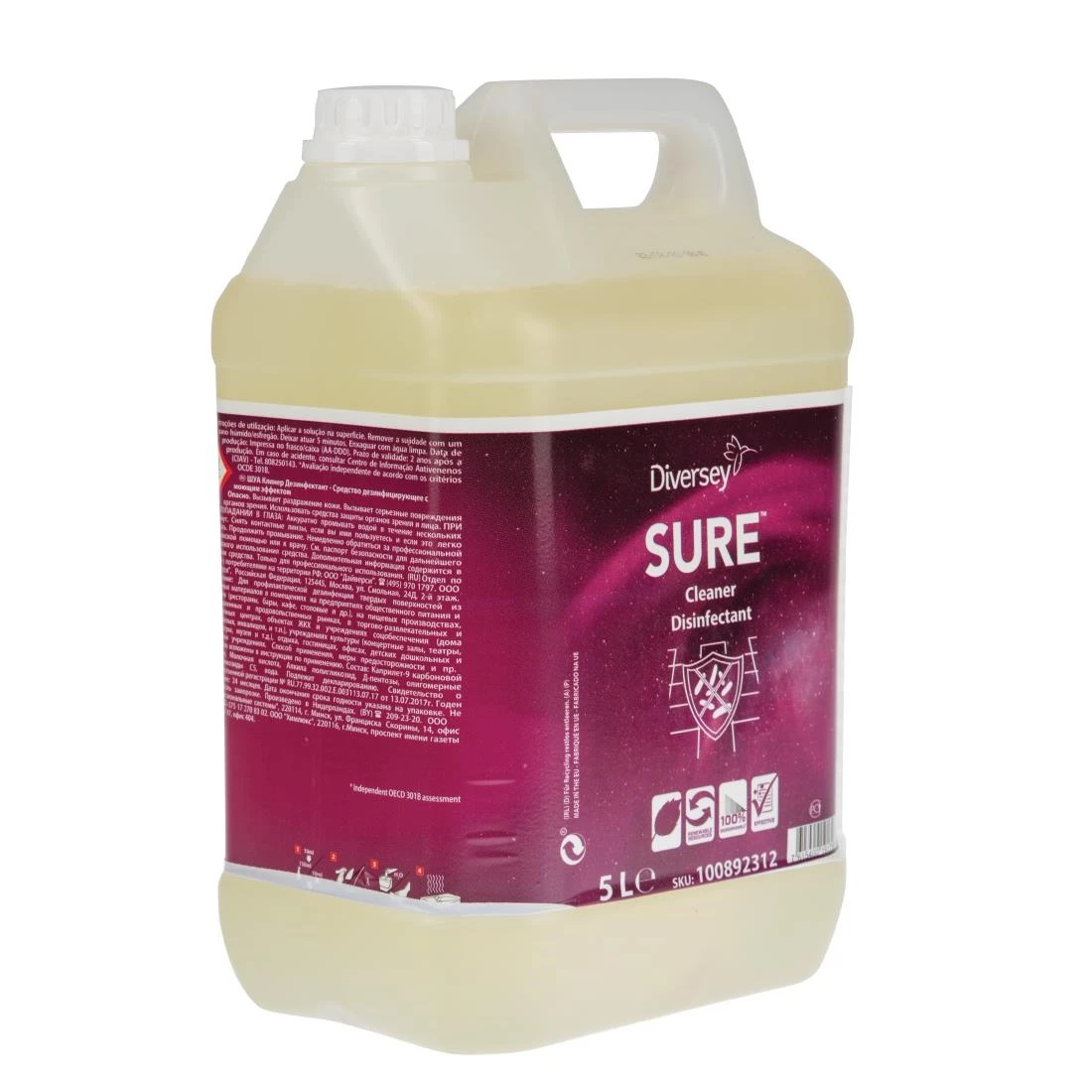 Diversey SURE Cleaner And Disinfectant Concentrate 5Ltr - Image 5