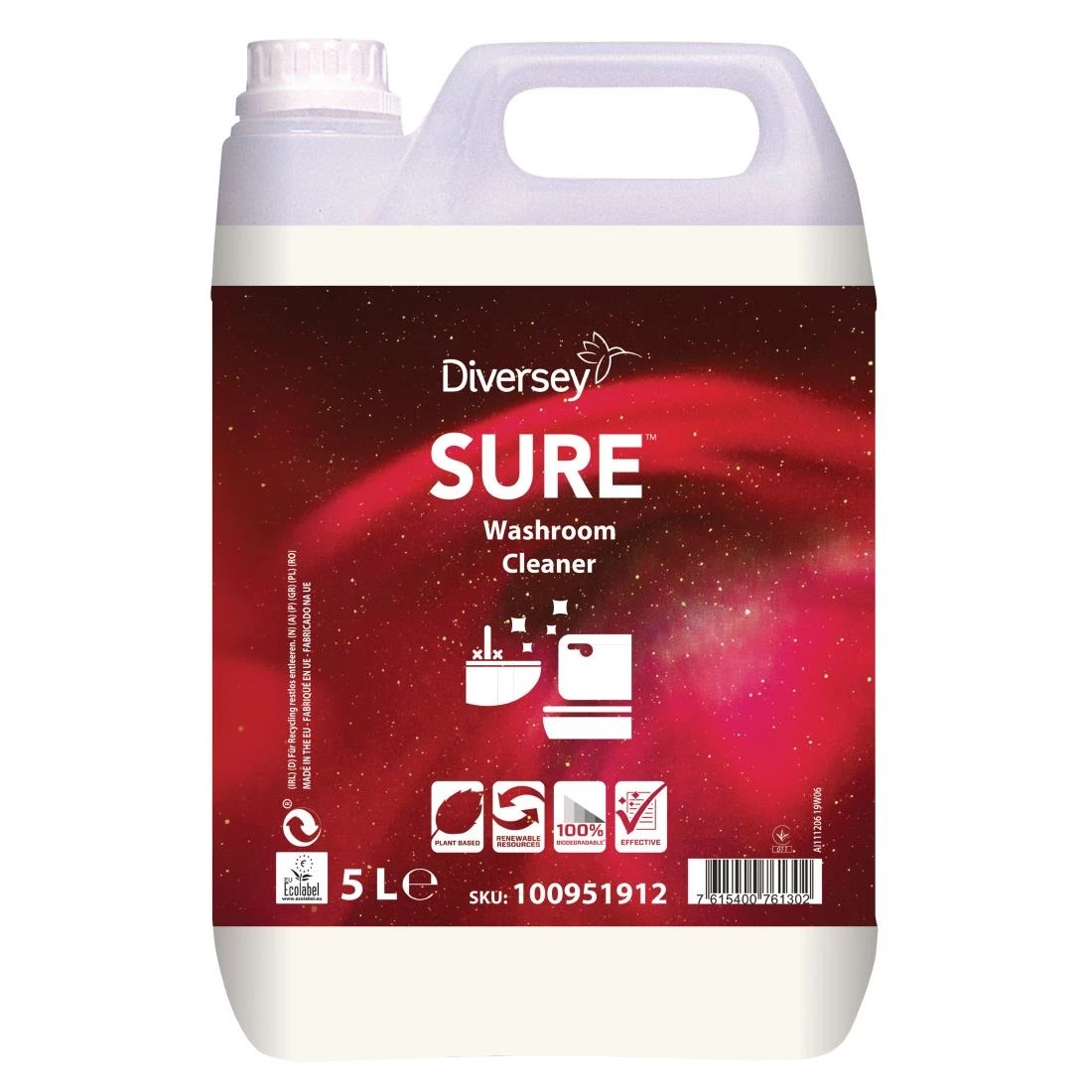 Diversey SURE Washroom Cleaner Concentrate 5Ltr
