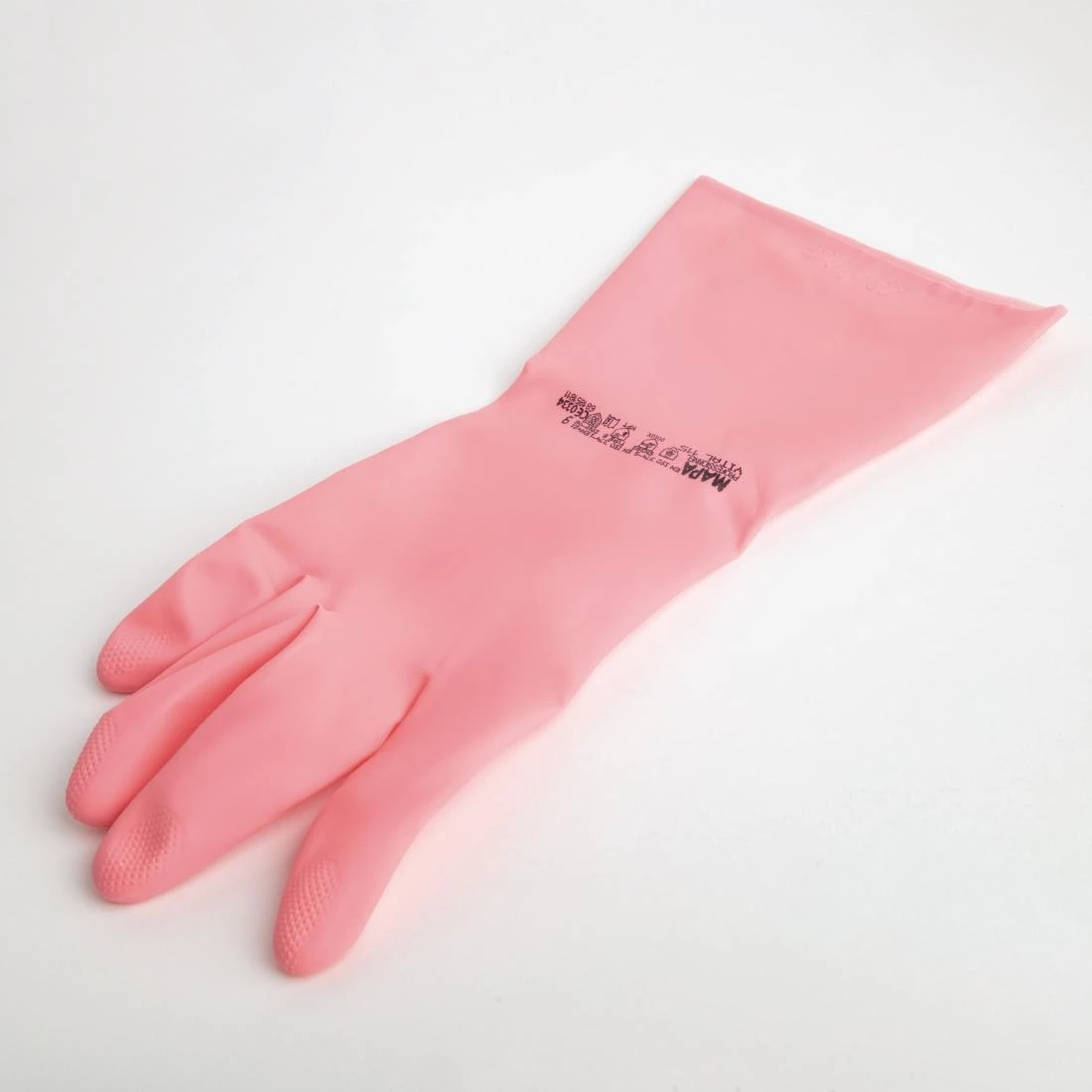 MAPA Vital 115 Liquid-Proof Light-Duty Janitorial Gloves Pink - Image 2