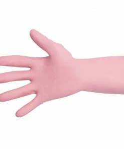 MAPA Vital 115 Liquid-Proof Light-Duty Janitorial Gloves Pink
