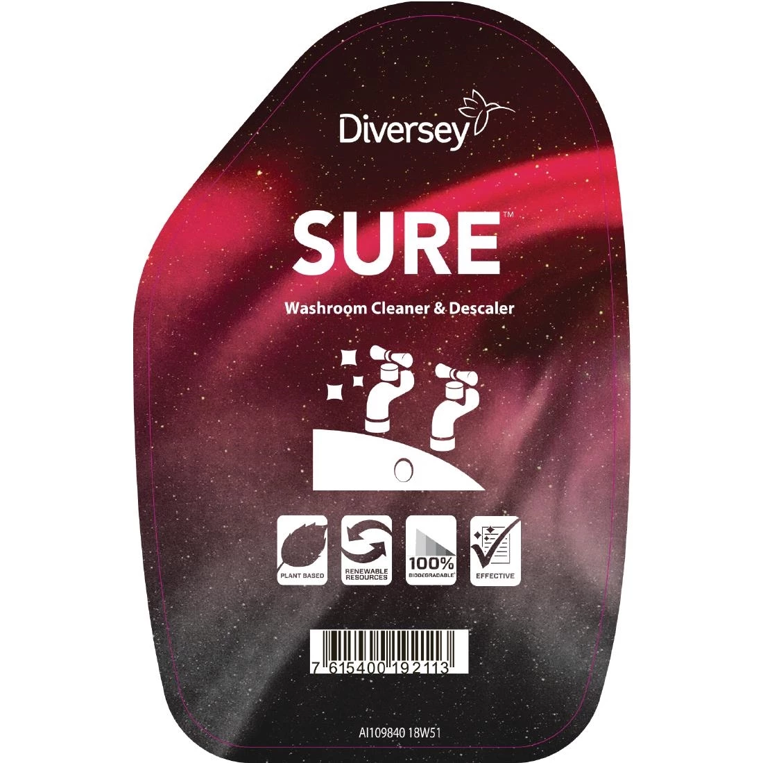 Diversey SURE Washroom Cleaner / Cleaner And Descaler Refill Bottles 750ml (6 Pack) - Image 3