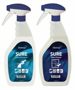 Diversey SURE Glass Cleaner / Interior And Surface Cleaner Refill Bottles 750ml (6 Pack)