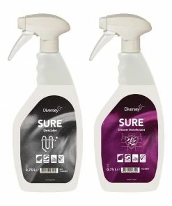 Diversey SURE Cleaner And Disinfectant / Descaler Refill Bottles 750ml (6 Pack)