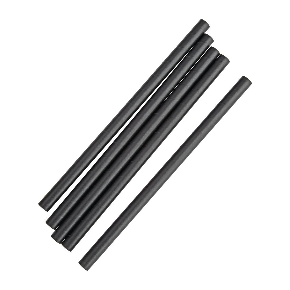 Fiesta Compostable Paper Smoothie Straws Black (Pack Of 250) - Image 2