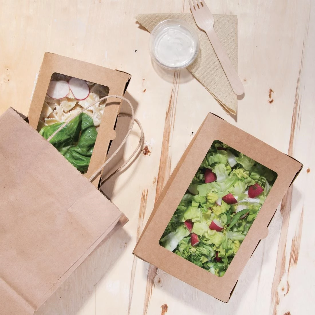 Fiesta Compostable Salad Box With PLA Window (Pack Of 200) - Image 5