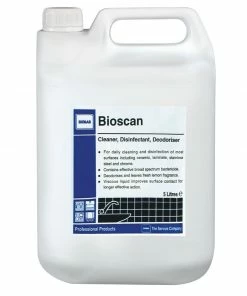 Ecolab Bioscan Lemon Hard Surface Cleaner And Disinfectant Concentrate 5Ltr (4 Pack)
