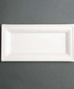Fiesta Compostable Bagasse Rectangular Plates 258mm (Pack Of 50)