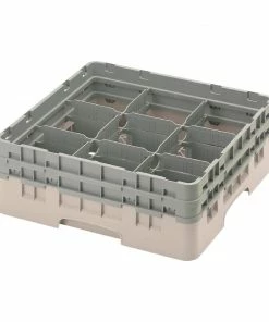 Cambro Camrack Beige 9 Compartments Max Glass Height 133mm